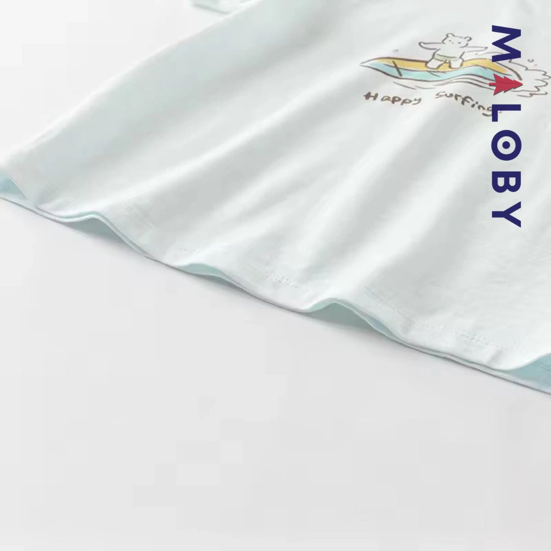 Ensemble Eté 2 Pièces t-shirt+short enfant garçon -Bleu ciel