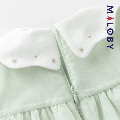Robe star col claudine- Vert