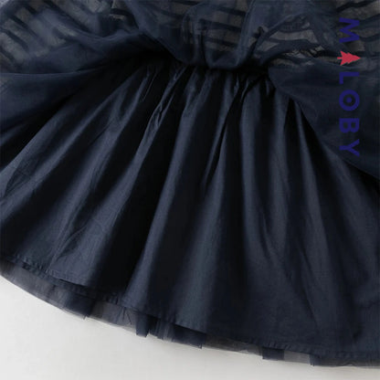 Robe pull style marin enfant fille -marine