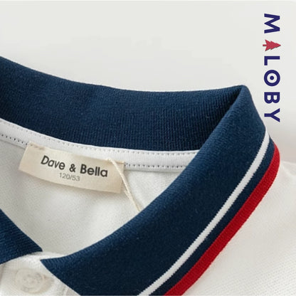 Polo manches longues enfants garçon - Blanc -robes et ensembles pour filles, bébés et garcons - MALOBY