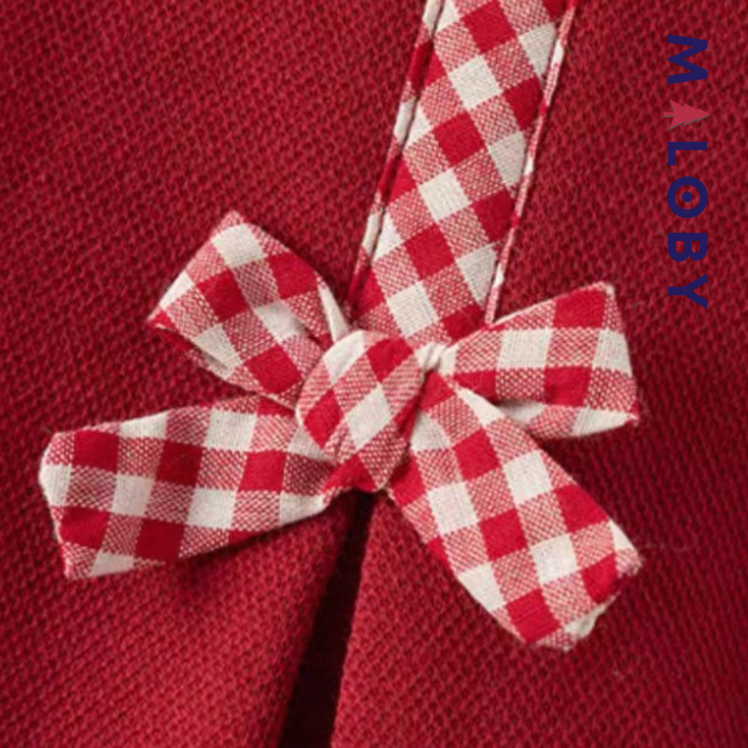 Robe bi-matière effet 2 en 1 enfant fille -Rouge -robes et ensembles pour filles, bébés et garcons - MALOBY