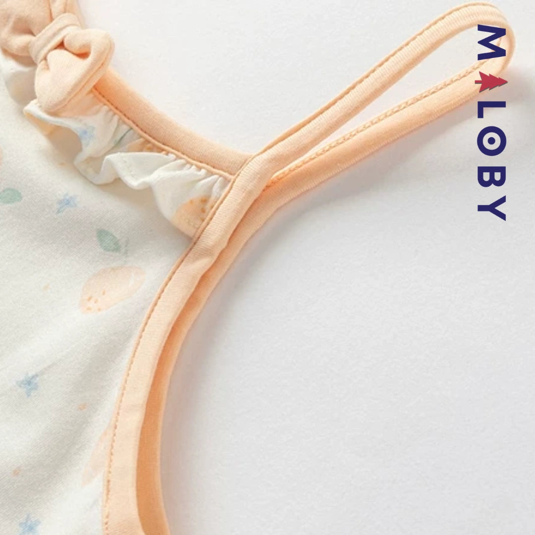 Débardeurs doux d'été enfant fille -Orange/Bleu ciel