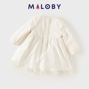 Robe princesse en dentelle + Bandeau - Beige -robes et ensembles pour filles, bébés et garcons - MALOBY