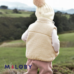 Veste sans maches en sherpa enfant fille -beige -robes et ensembles pour filles, bébés et garcons - MALOBY