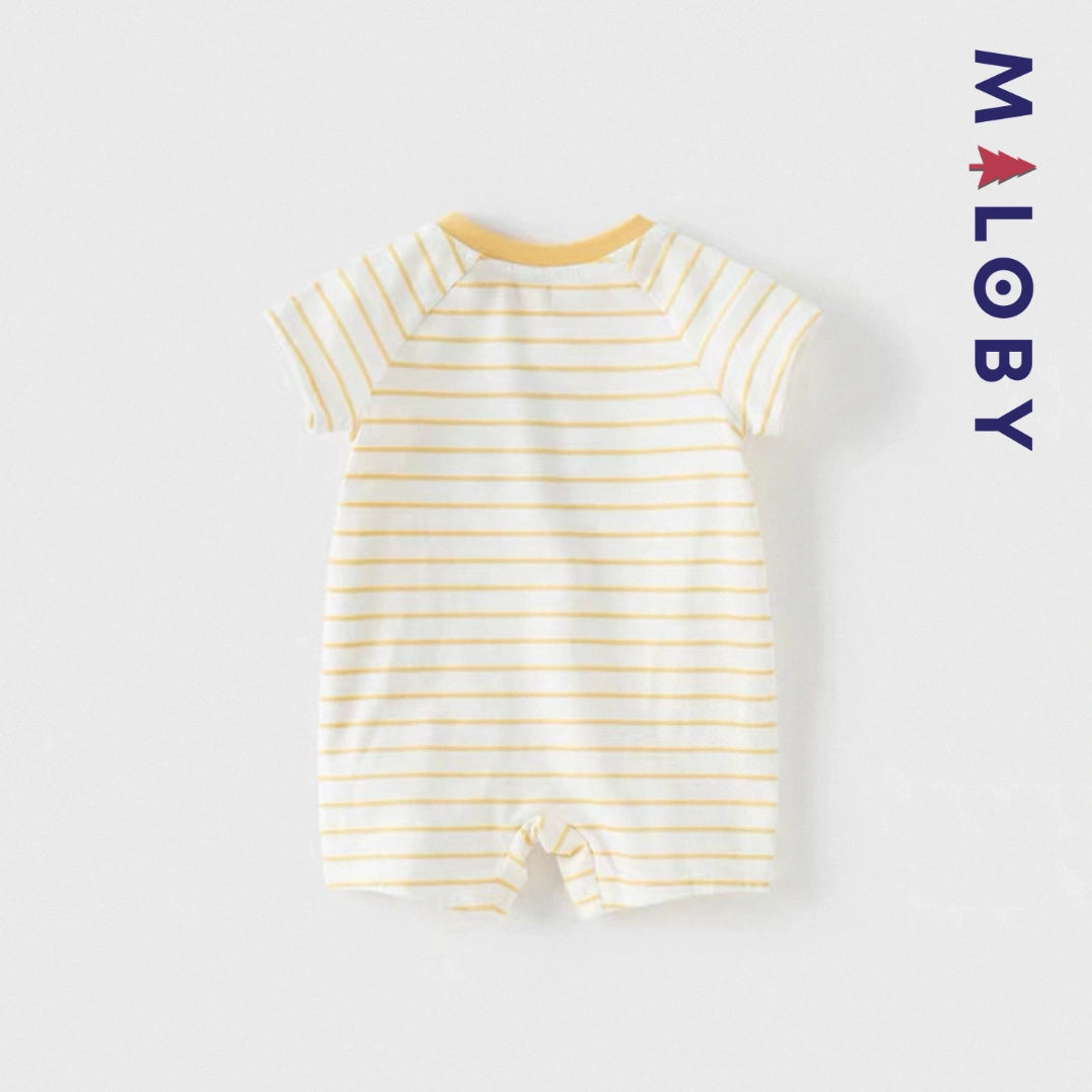 Combinaison rayé motif fantaisie Bébé garçon -Jaune