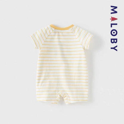 Combinaison rayé motif fantaisie Bébé garçon -Jaune