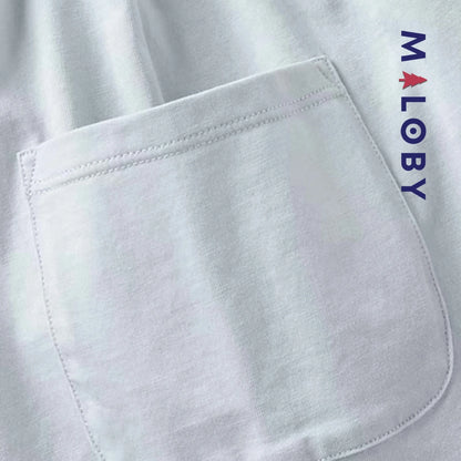 Ensemble Polo Rayé & Short enfant garçon- Bleu Pâle