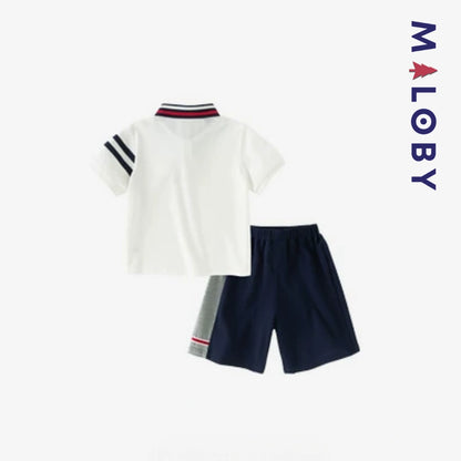 Ensemble sport 2 pièces Polo+Short enfant garçon- Beige