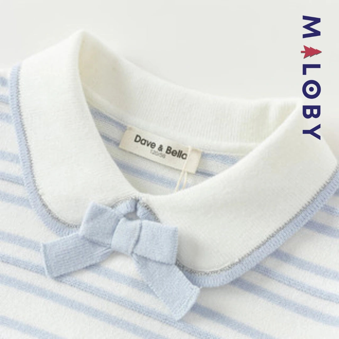 Robe manches longues enfant fille - bleu ciel -robes et ensembles pour filles, bébés et garcons - MALOBY