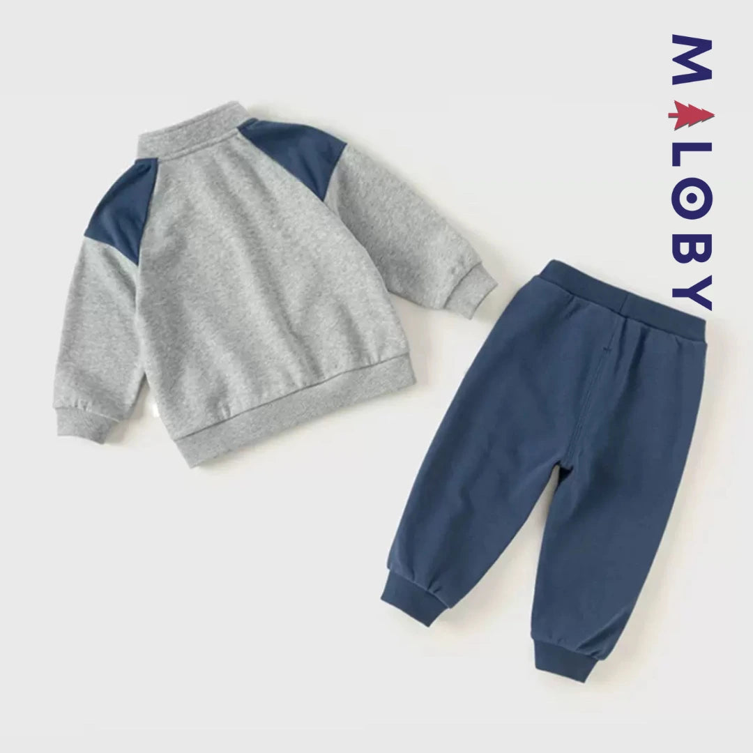 Ensemble sport 2 pièces enfant Garçon- bleu -robes et ensembles pour filles, bébés et garcons - MALOBY