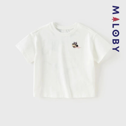 T-shirts antibactériens et anti-acariens motif Disney enfant fille- Blanc