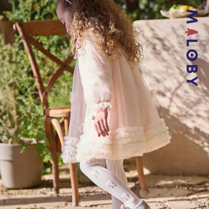 Robe de Cérémonie Cœurs & Volants enfant fille -Rose