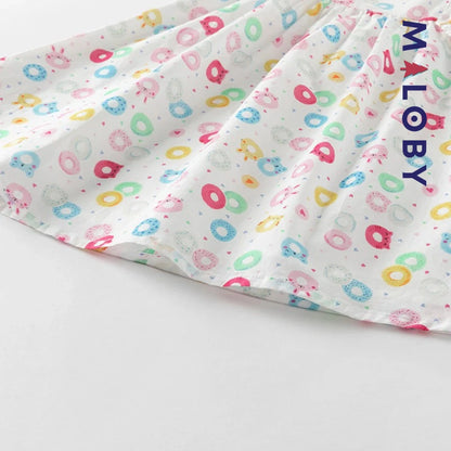 Robe d'été imprimée enfant fille -blanc imprimé -robes et ensembles pour filles, bébés et garcons - MALOBY