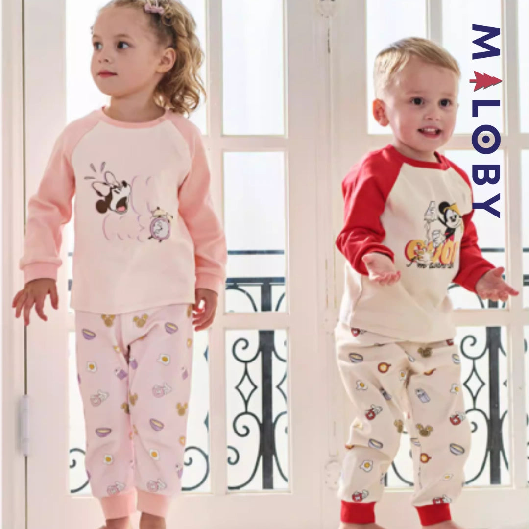 Pyjama 2 pièces manches longues enfant garçon -Rouge -robes et ensembles pour filles, bébés et garcons - MALOBY