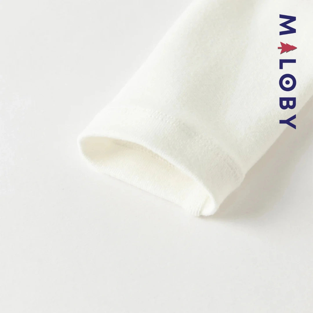 Robe cérémonie manches longues fleurettes - blanc