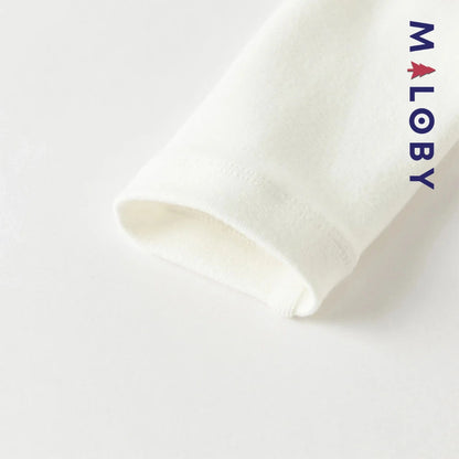 Robe cérémonie manches longues fleurettes - blanc