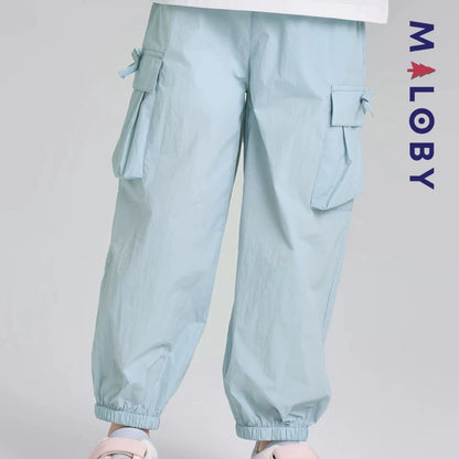 Pantalon jogging anti-moustiques pour enfant fille de taille moyenne et grande -Gris bleu