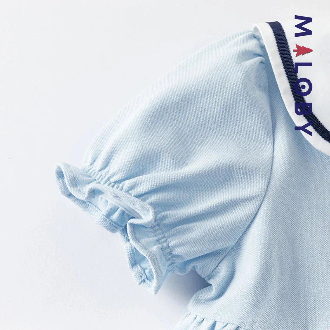 Robe style Marin enfant fille- bleu ciel -robes et ensembles pour filles, bébés et garcons - MALOBY