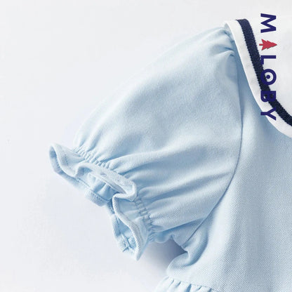 Robe style Marin enfant fille- bleu ciel -robes et ensembles pour filles, bébés et garcons - MALOBY