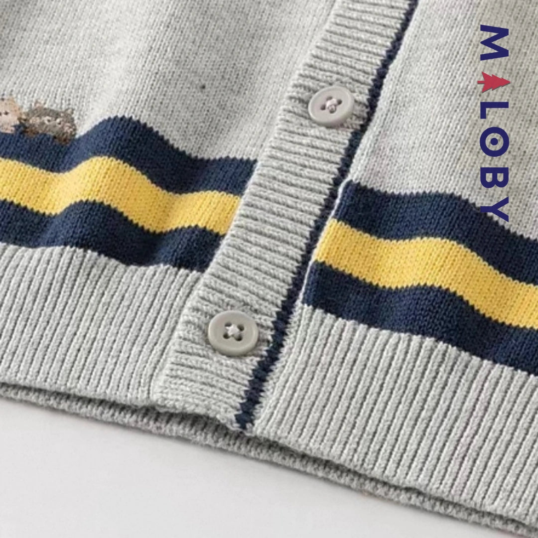 Duo chemise+cardigan enfant garçon -Gris/Blanc -robes et ensembles pour filles, bébés et garcons - MALOBY
