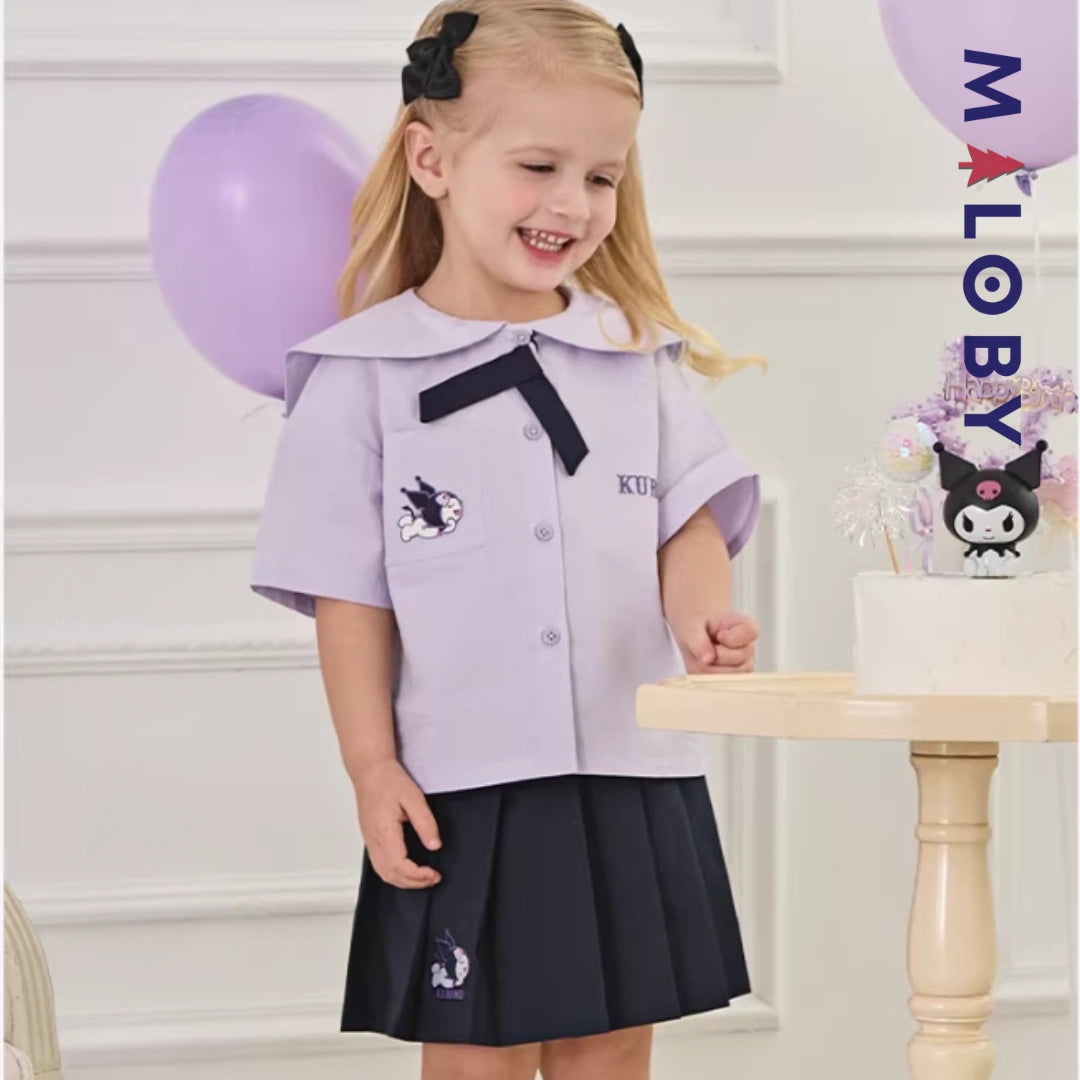 Ensemble kuromi Jupon plissé+chemise enfant fille -Violet