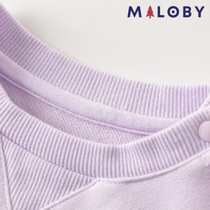 Ensemble sport fille sweat + pantalon - violet -robes et ensembles pour filles, bébés et garcons - MALOBY