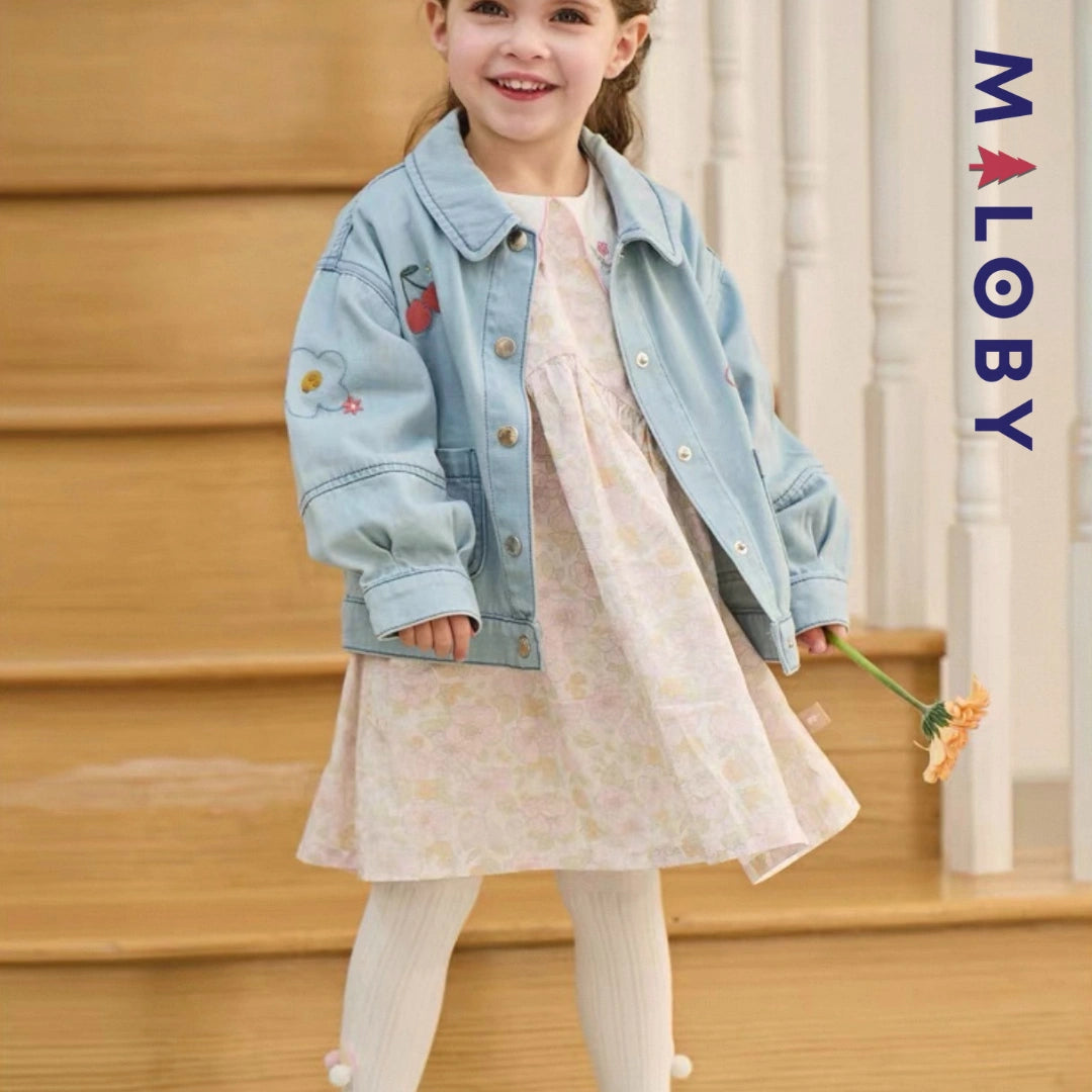 Robe longue motifs fleuris enfant fille -Floral -robes et ensembles pour filles, bébés et garcons - MALOBY