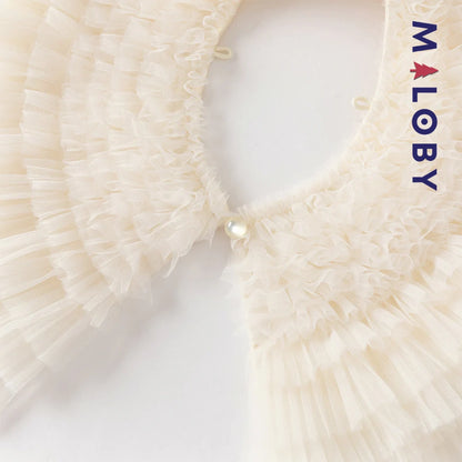 Robe de fête d'été sans manches en tulle champagne pour filles