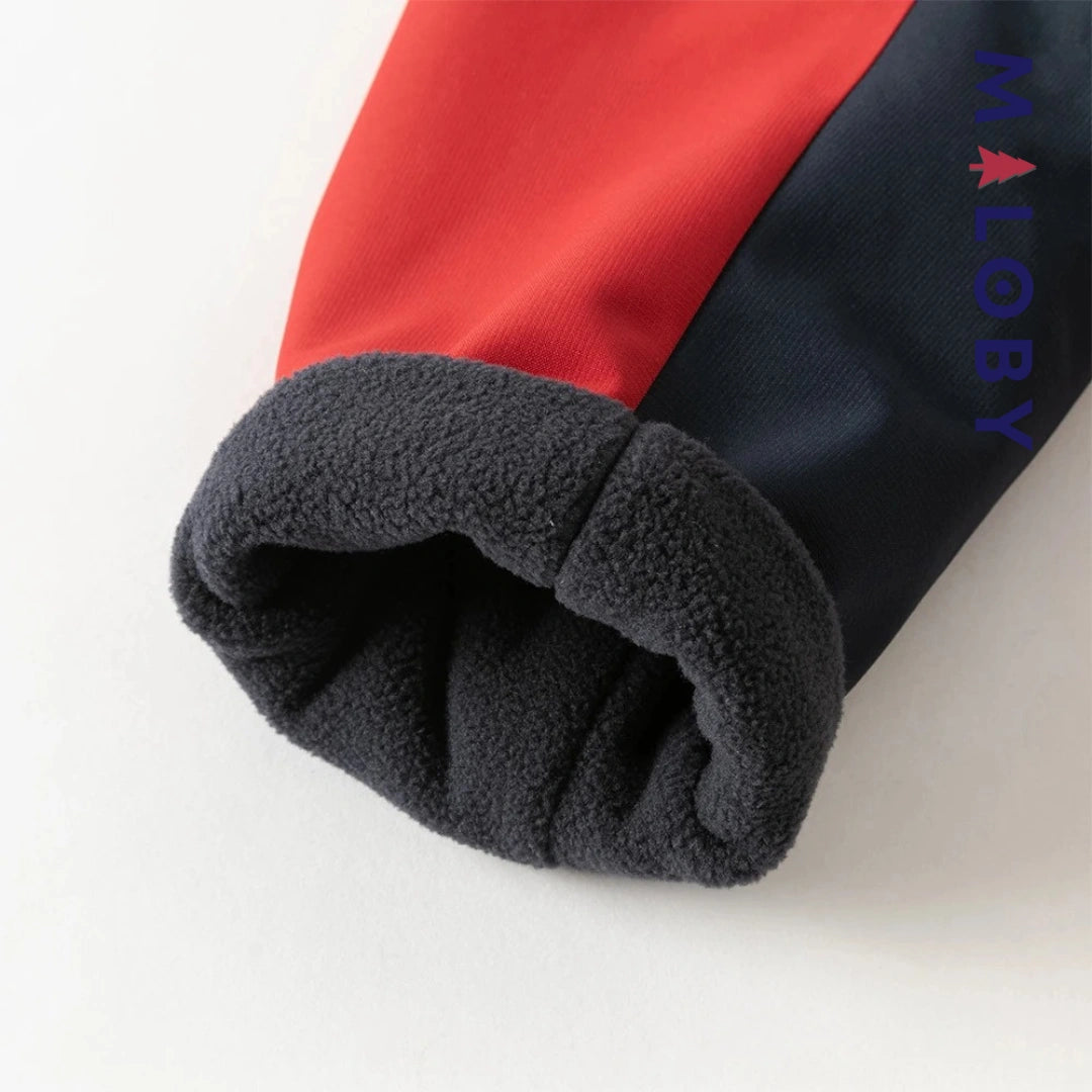 Parka imperméable doublée polaire enfant garçon- rouge