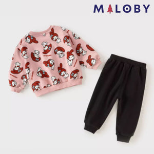 Ensemble sweat + pantalon enfant fille - motifs dessins animés -robes et ensembles pour filles, bébés et garcons - MALOBY