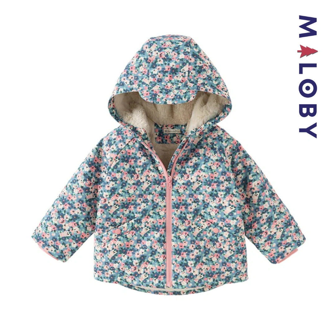Parka imperméable doublée polaire enfant fille- Floral