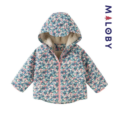 Parka imperméable doublée polaire enfant fille- Floral