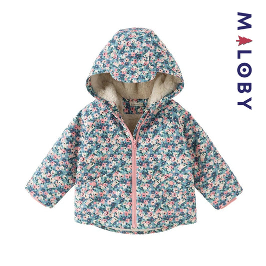 Parka imperméable doublée polaire enfant fille- Floral