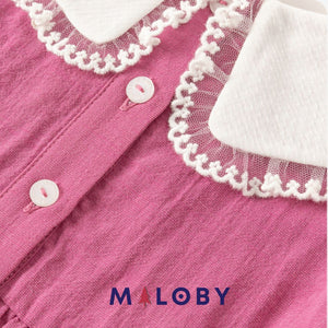 Ensemble fille blouse , short et sac - Rose -robes et ensembles pour filles, bébés et garcons - MALOBY