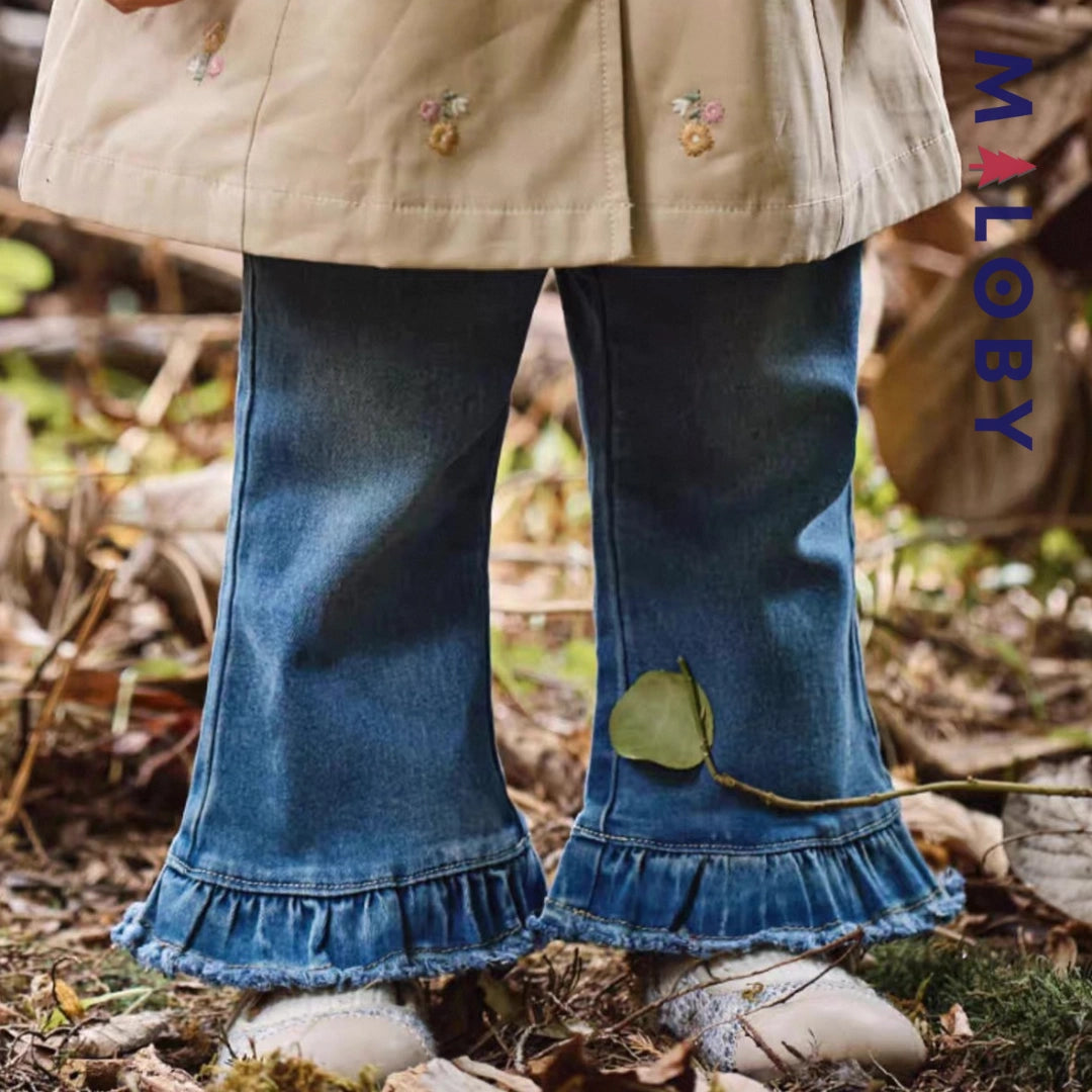 Jean à base volontée enfant fille-Bleu -robes et ensembles pour filles, bébés et garcons - MALOBY