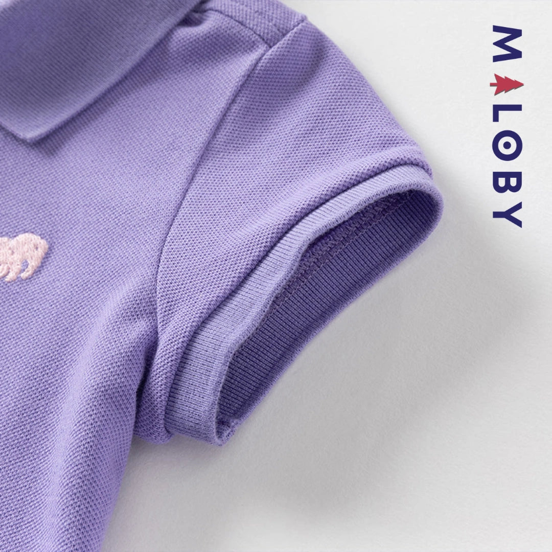 T-shirt polo d'Eté manches courtes enfant fille -Rose/Violet