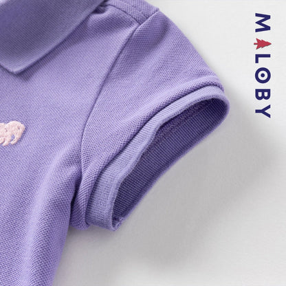 T-shirt polo d'Eté manches courtes enfant fille -Rose/Violet