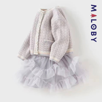 Ensemble style chanel jupe + Cardigan -Violet