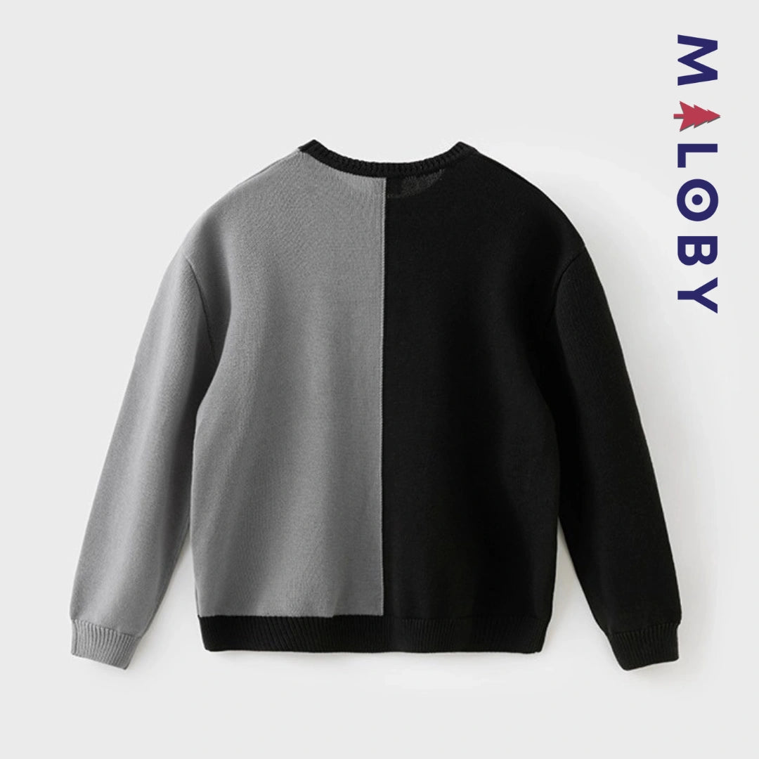 Pull en tricot parent-enfant unisexe- Noir