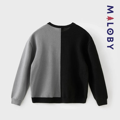 Pull en tricot parent-enfant unisexe- Noir