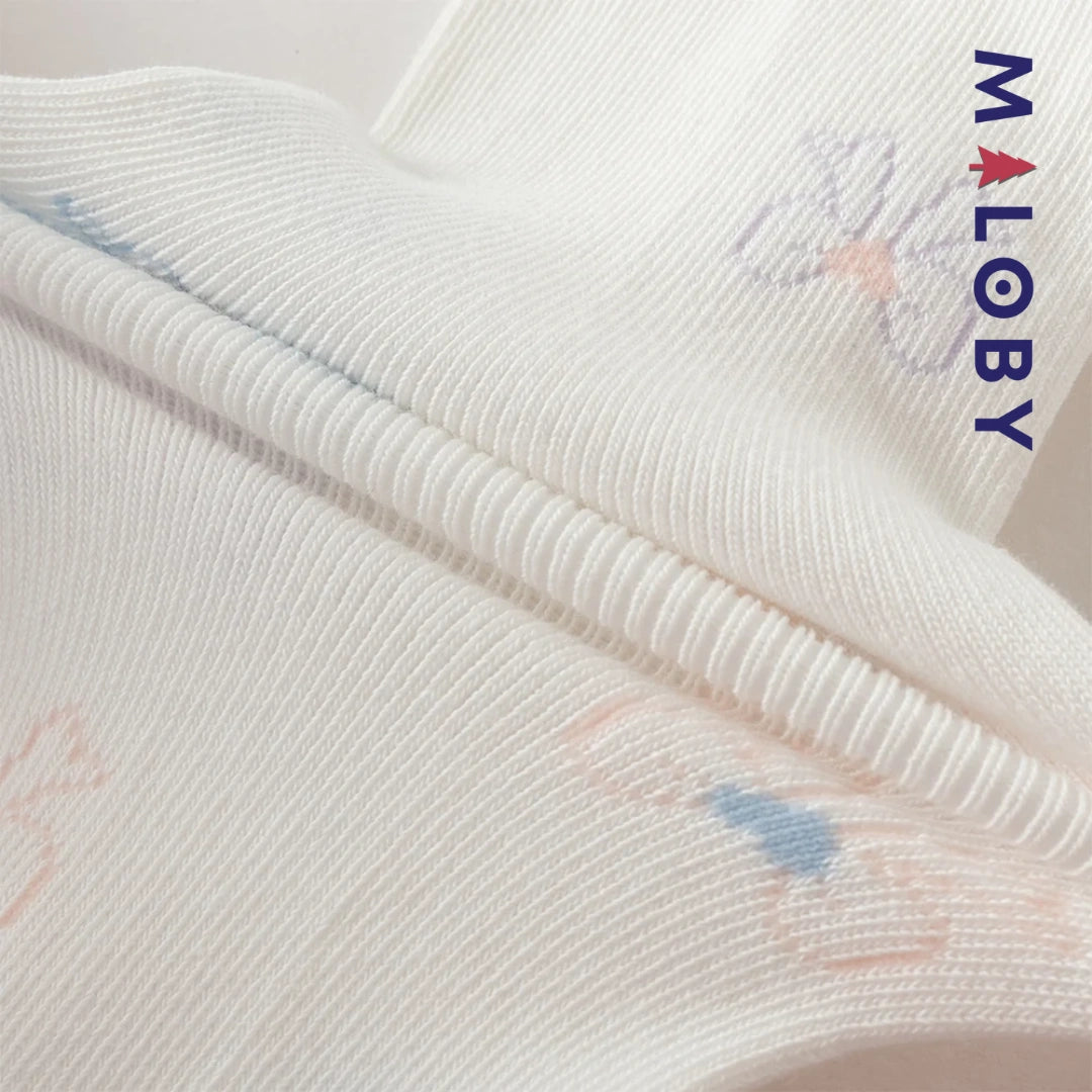 Collant à nœuds pastel enfant fille -Blanc