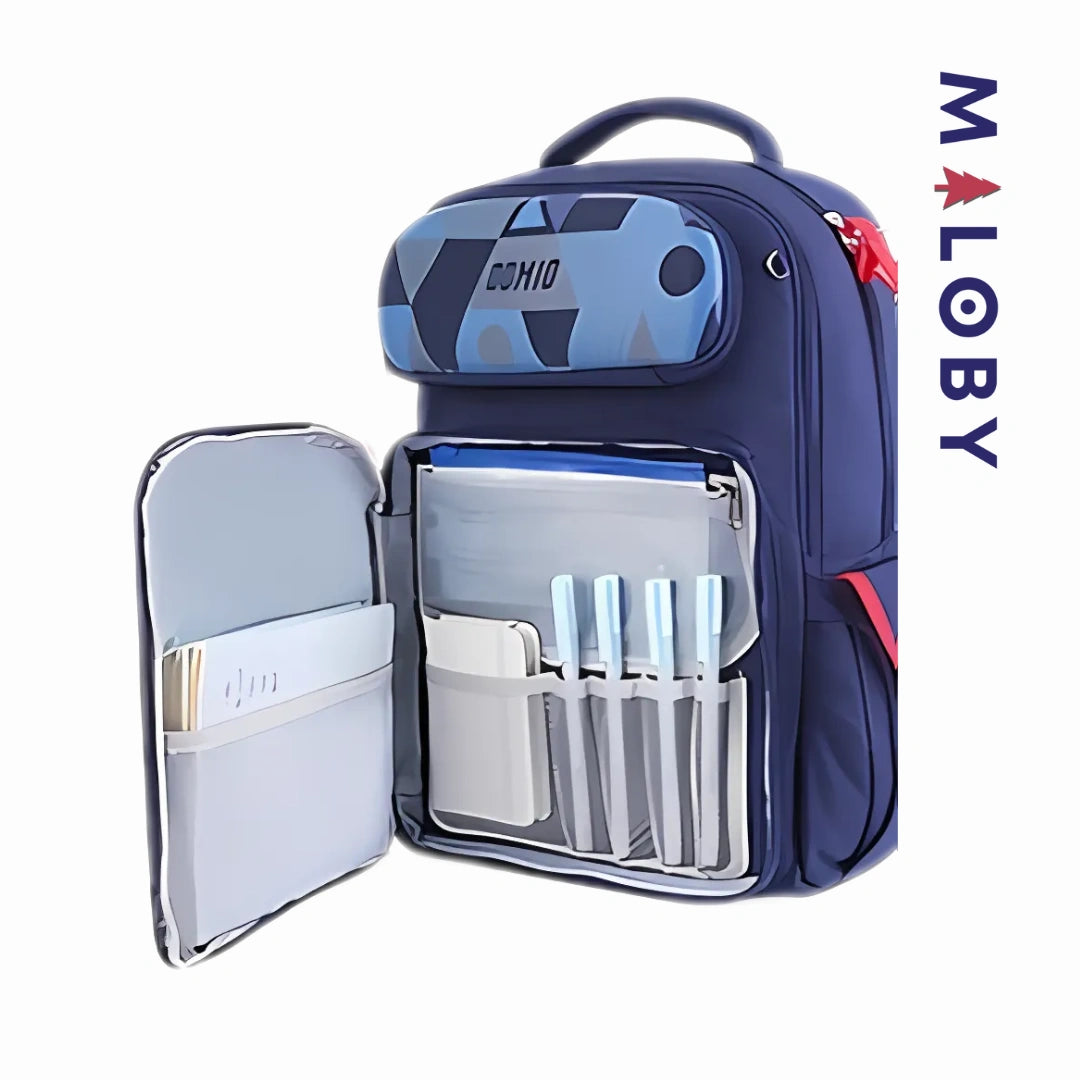 Pack Cartable scolaire + Trousse enfant Garçon - Bleu