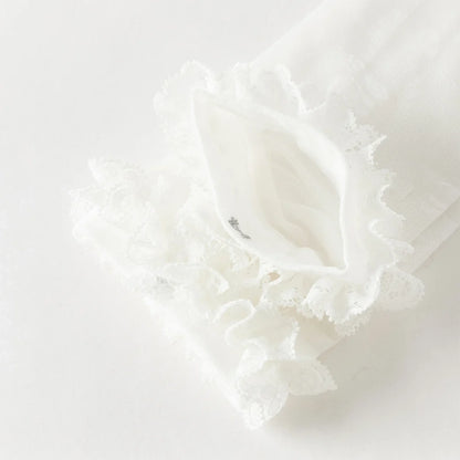 Chaussettes hautes en dentelle enfant fille blanc, accessoire enfant maroc - MALOBY