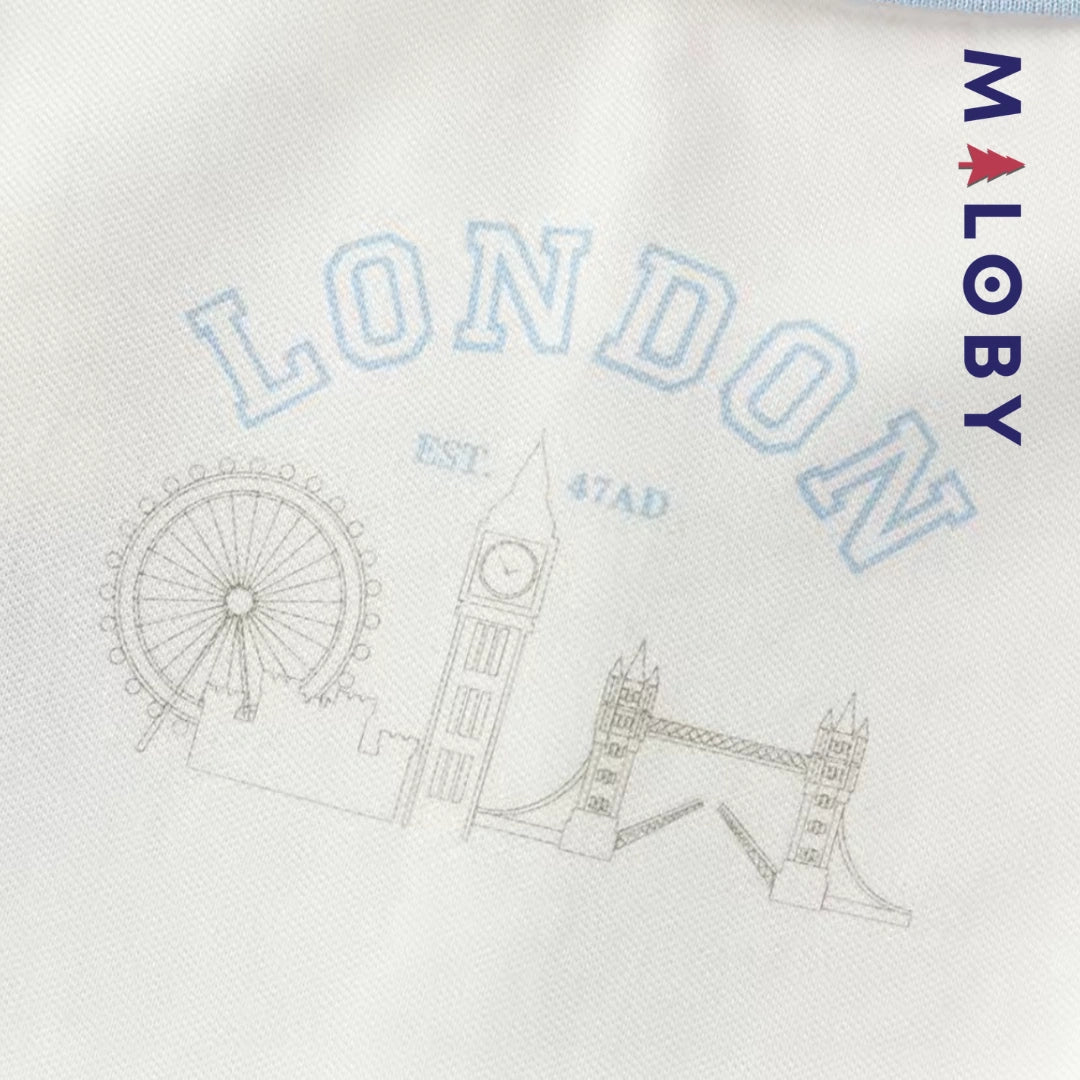 Polo manches longues en coton premium enfants garçon –Blanc