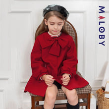 Charger l&#39;image dans la galerie, Manteau en lainage enfant fille - Rouge -robes et ensembles pour filles, bébés et garcons - MALOBY
