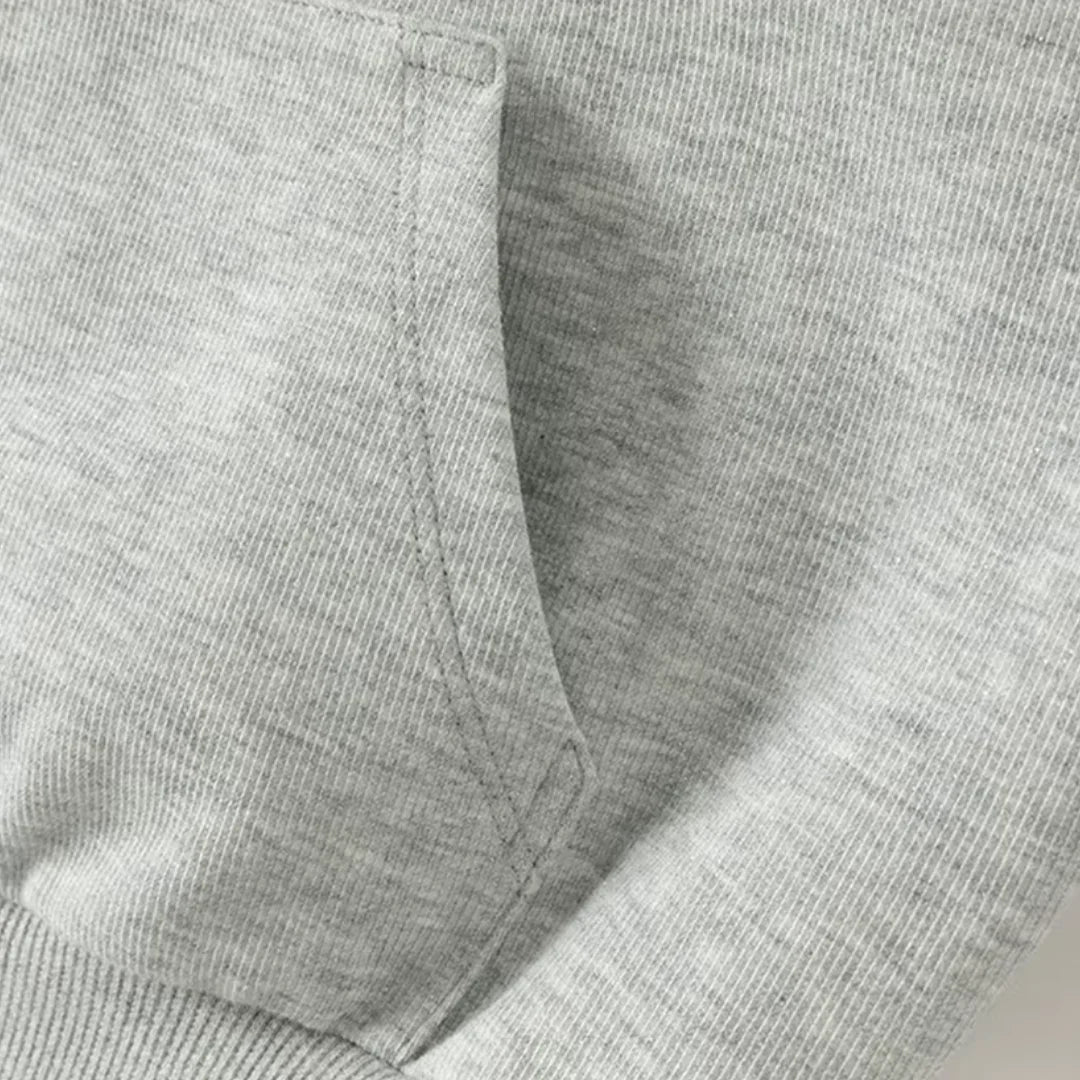 Ensemble sport veste zippée et pantalon évasé enfant fille- Gris chiné