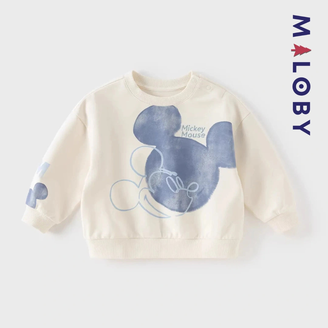 Sweat-shirt Motif Disney manches longues enfant garçon -Beige -robes et ensembles pour filles, bébés et garcons - MALOBY