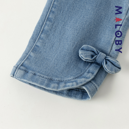 Pantalon jean taille élastiquée-Fille -robes et ensembles pour filles, bébés et garcons - MALOBY