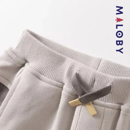 Pantalon jogging avec poches à rabat sport enfant garçon -Gris -robes et ensembles pour filles, bébés et garcons - MALOBY