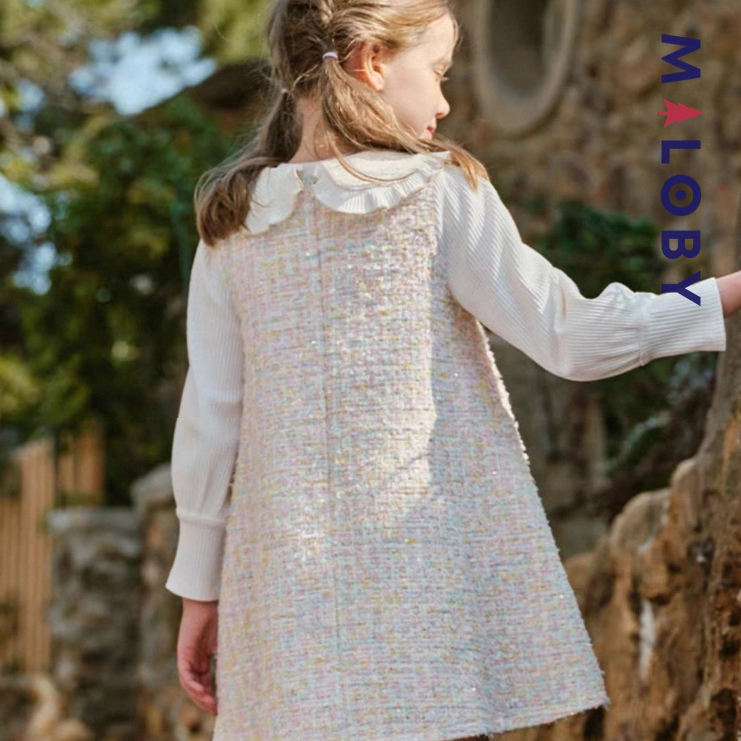 Robe cérémonie à carreaux style chanel enfant fille -Rose -robes et ensembles pour filles, bébés et garcons - MALOBY